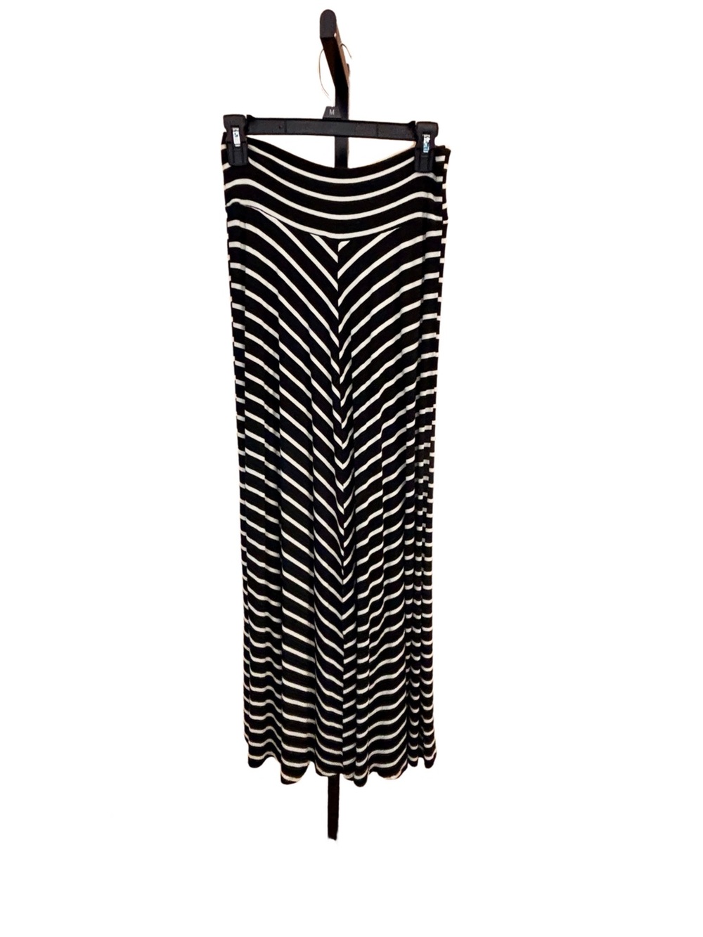 Black & White Striped Maxi Skirt Size L